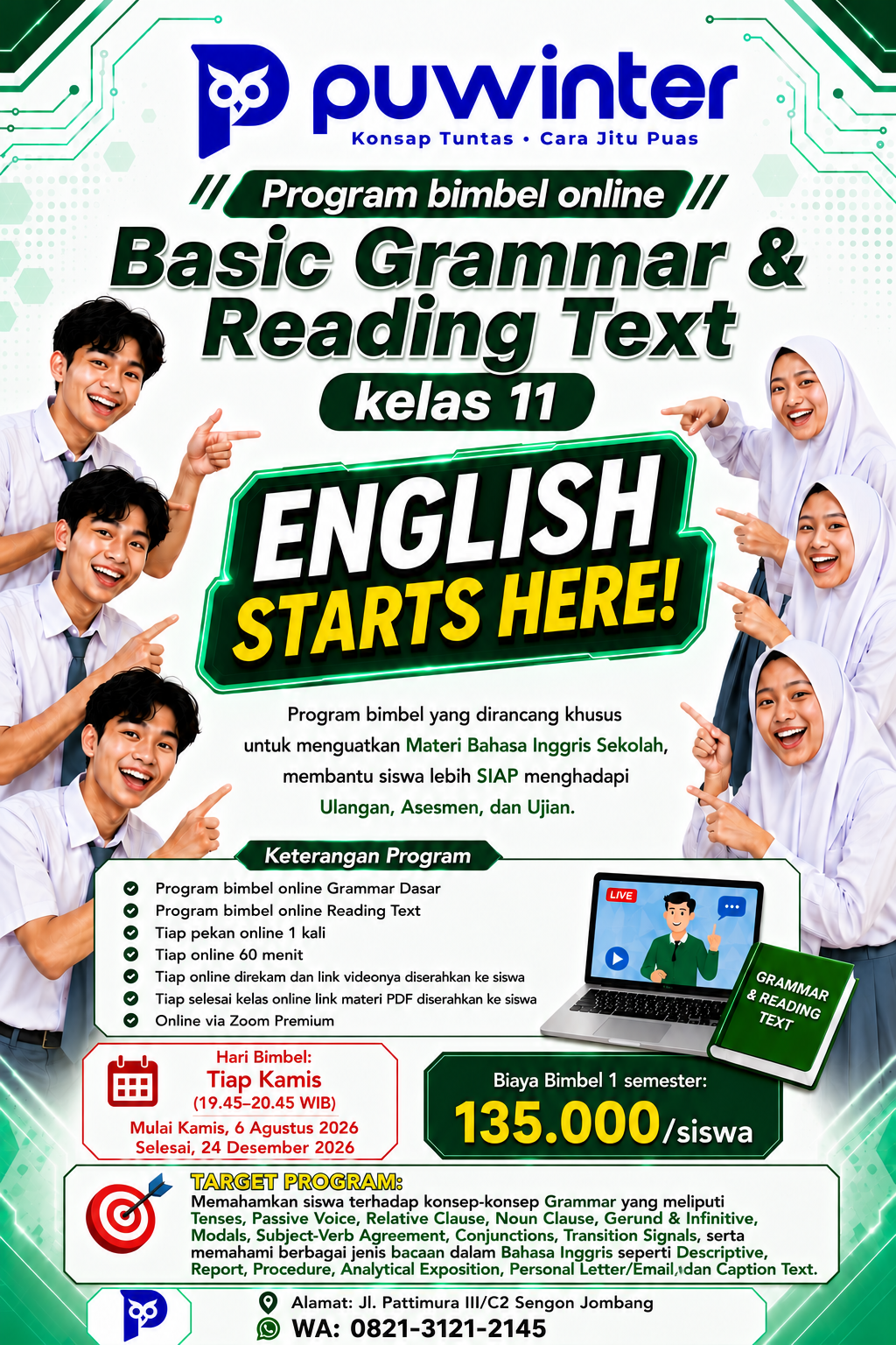 Pamflet Basic Grammar & Reading Text