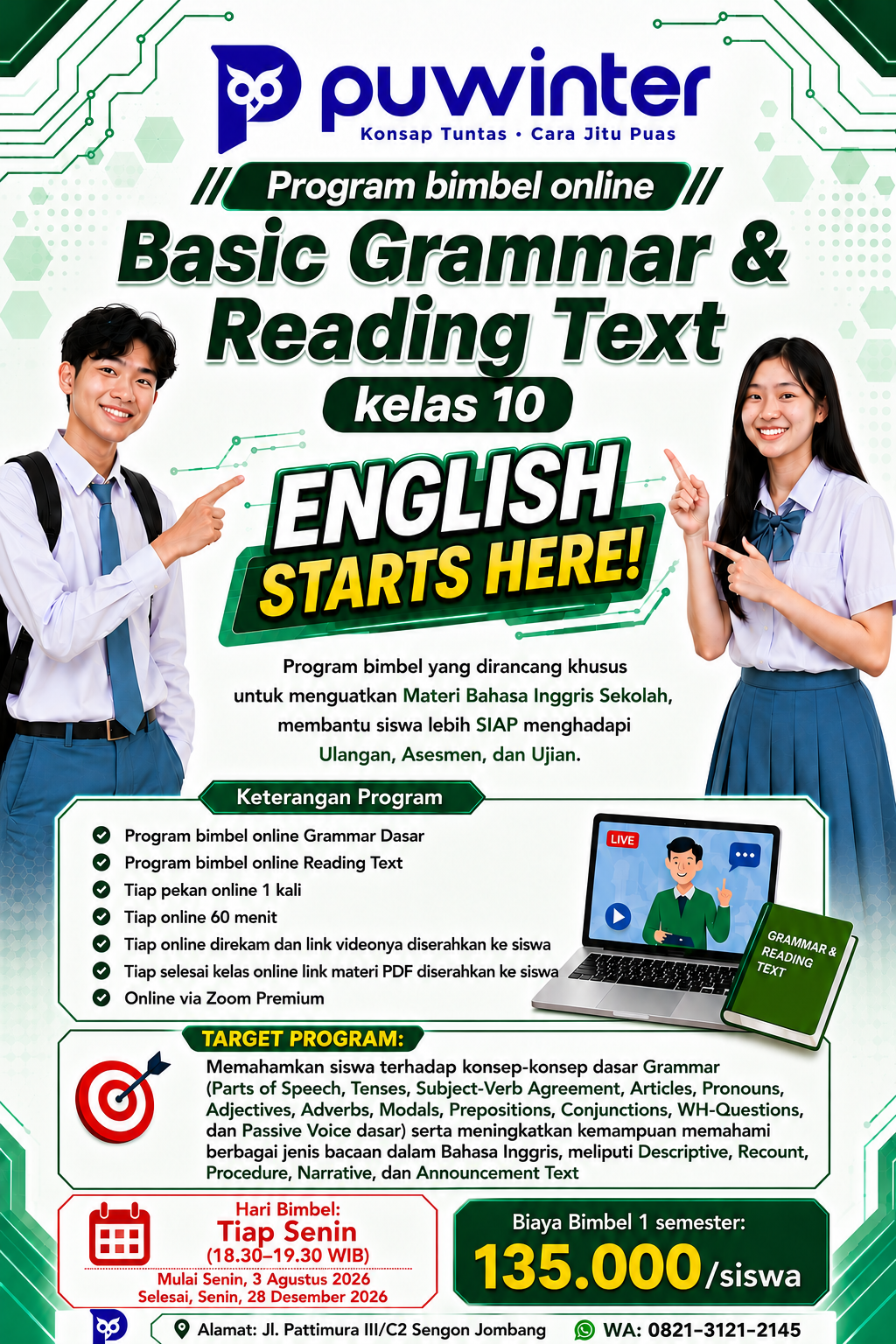 Pamflet Basic Grammar & Reading Text